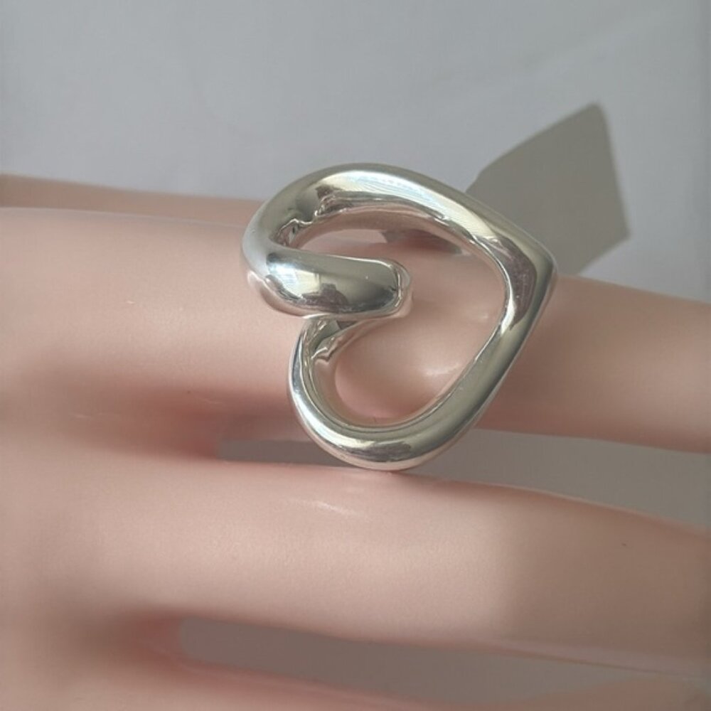 Indigo Falls Ring Sterling Silver 925 Electroform Heart Statement Sz.8 new